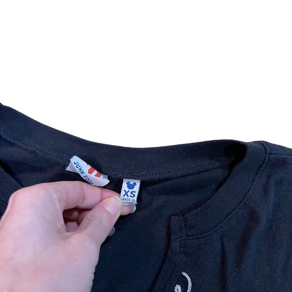 Junk Food Disney Women’s Black Embroidered Believe Short Sleeve Sleep T-Shirt - Picture 4 of 6